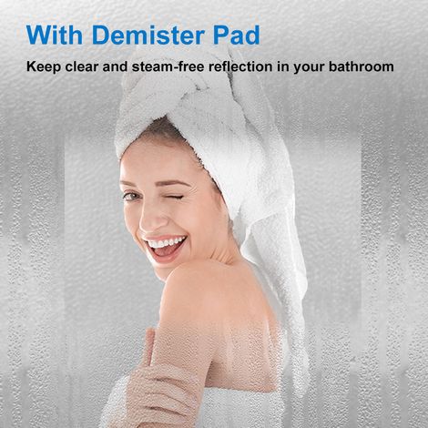 OCEAN Specchio con Luce Esterna LED Antiappannamento Specchio da Bagno Interruttore Tattile da Parete Dimmerabile 3 Colori (120x70 cm) (1/4)