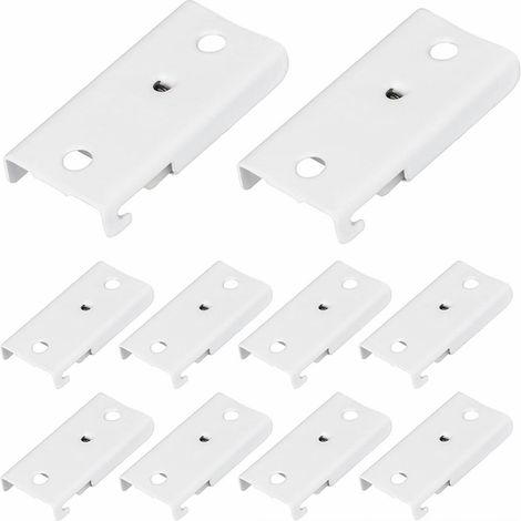 Gardinenschienen-Montagehalterungen, Halterungen für die Decken- und Wandmontage, gebogene Schienen für die Deckenmontage, altmodische Gardinenbefestigungsclips (20 Stück) (1/5)