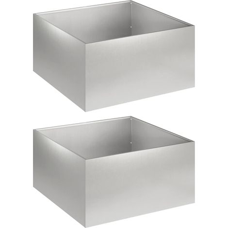 Cache-pot de jardin 2 pc Argenté 40 x 40 x 30 cm vidaXL