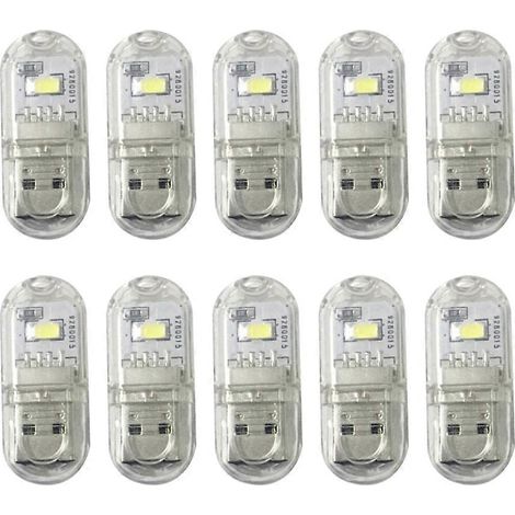 Lampe LED USB pour batterie externe, mini lampe de lecture portable pour ordinateur portable, lumière blanche (1/5)