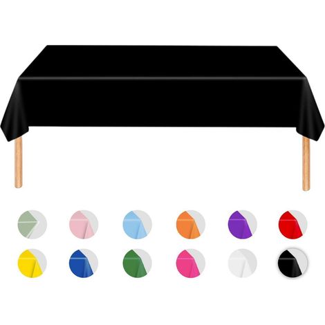 Nappe noire 137x274cm rectangulaire pour restauration, fêtes, événements, usage domestique