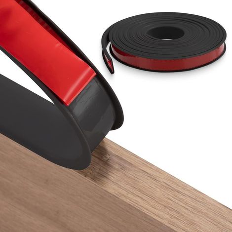 Bande de Couvre Chant Flexible en U pour Bords de Meubles 18mm x 5m, Couvre Chant de Placage Auto Adhésive en TPE Bande de Garniture pour Réparer Les Bords Étagères, Armoire, Comptoirs, Noir (1/5)