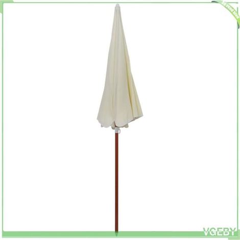 Parasol de jardin - FAFEICY - 47799 - Diamètre 240 cm - Mât acier revêtement couleur bois - Protection anti-UV (1/4)
