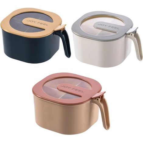 Boîte Alimentaire 4 Compartiments - Plastique Alimentaire - Pour Épices Sel Sucre Café - Blanc - 1 Pièce