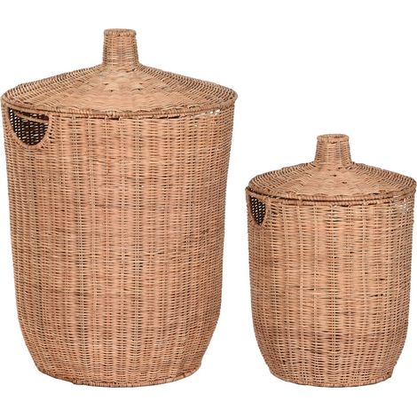 Cesta Set 2 Ratan Metal 42X42X63 Natural (1/3)