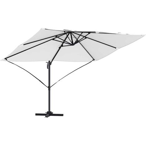 Parasol de plage, 351 x 250 x 260 cm, en polyester et aluminium. (1/5)