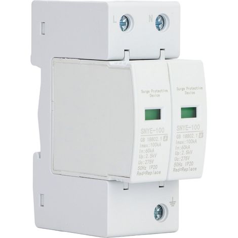 Parafoudre 100KA 2P 275V pour Protection Tableau Électrique, Disjoncteur Anti-Surtension Haute Performance (1/5)