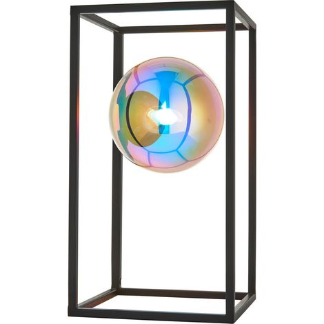 Endon Kinjo Lampe de table noir mat, verre irisé, 1x G9 (1/5)
