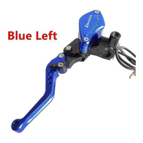 pièce, levier d'embrayage hydraulique de guidon 22 mm (7/8") pour moto, maître-cylindre de frein/embrayage pour Yamaha, Kawasaki, Suzuki, Honda - Bleu gauche (1/5)