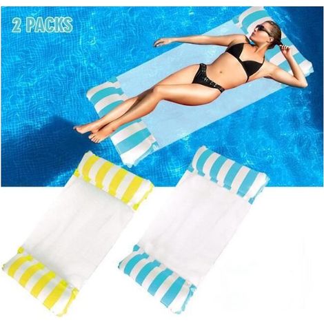 Hamac flottant gonflable - Hamac Flottant - Lot de 2 - Tissu PVC - Confort ergonomique - Facile à ranger (1/4)
