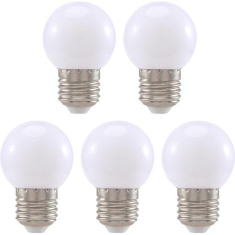 Lot de 5 ampoules à incandescence blanches E27 0,5 W AC220 V pour lampe décorative (1/5)