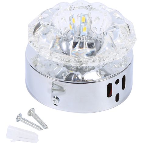 Plafonnier encastré moderne à LED en cristal 5W, suspension ronde blanc chaud (1/5)
