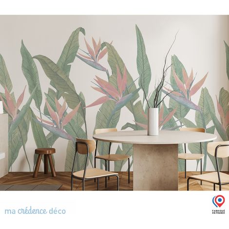 Papier peint : Fleurs exotiques strelitzia - Intissé - L.200 x H.280 cm - Couleurs pales (1/5)