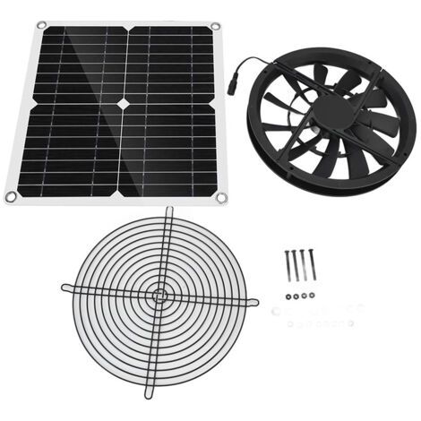 Ventilateur d'extraction solaire, ventilateur imperméable de panneau solaire 10 pouces 100W pour le hangar de poulailler de Chambre d'animal familier (1/5)