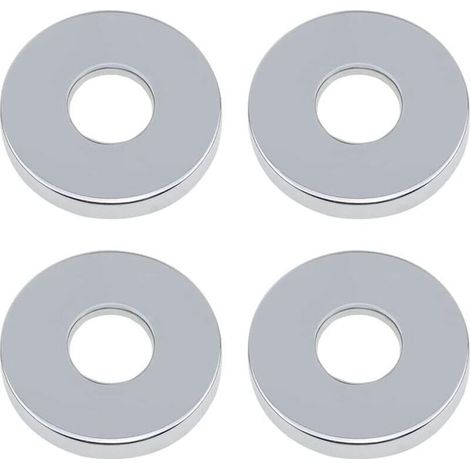 Lot de 4 rosaces chromées ouvrantes pour robinet mitigeur de douche, Ø 26 mm (3/4"), acier inoxydable, plate basse pour cuisine et salle de bain (1/5)