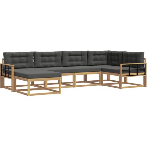 Conjunto de sofás de exterior 5 uds. Blanco y Antracita vidaXL (1/5)