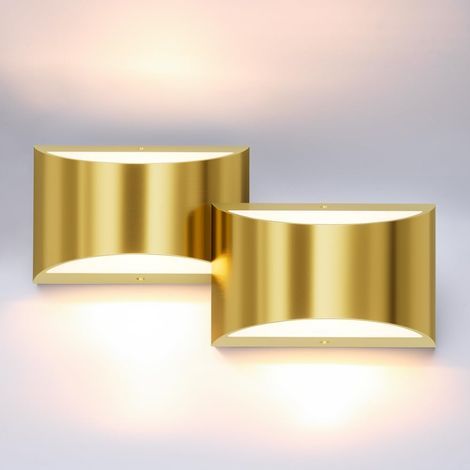 Brushed Gold Wall Lamp - Suitable for living room, bedroom, hallway, etc. - 2 pieces, gold (1/5)