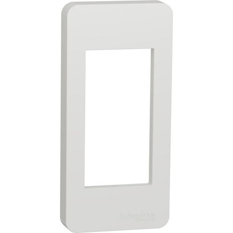 Schneider Electric – Plaque de finition 1 module blanche RAL9003 – Compatible gamme Unica – Installation facile avec clipsage ajustable - NU200118 (1/3)