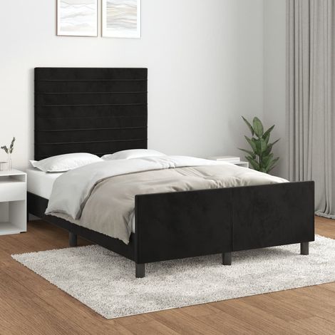 Bettgestell ohne Matratze Schwarz 120x190 cm Samt (1/5)