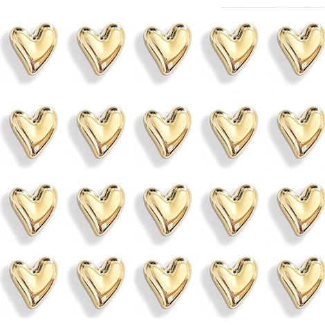 20 goldene, herzförmige Kühlschrankmagnete, niedliche dekorative Magnetaufkleber, kleines Magnetset für Küche und Haushalt, ideal zur Dekoration