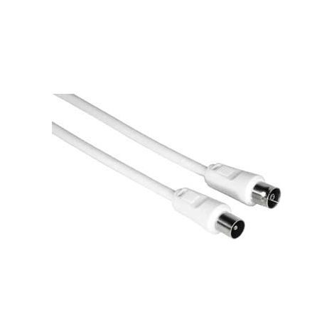 Antennen-Kabel Koax-Stecker Koax-Kupplung 1,5m, 75dB, Weiß
