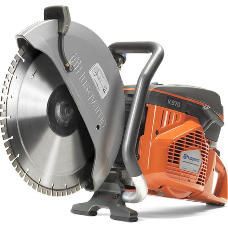 Husqvarna – Découpeuse thermique K970 Ø 400 mm – Profondeur de coupe 155 mm – Puissance 4.8 kW – Démarrage facile avec kit de découpe à eau