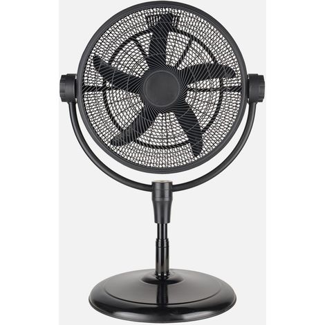 Ventilador Pie 3x1 Aifos Negro 3vel 90w 5aspas  Rotacion manual Suelo/pared/sobremesa Orientable Regx61x61cm (1/4)