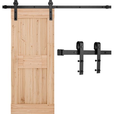 Vevor – Kit quincaillerie porte de grange coulissante 150 cm – Acier carbone noir – Charge 150 kg – Compatible portes 762 mm largeur – Installation facile