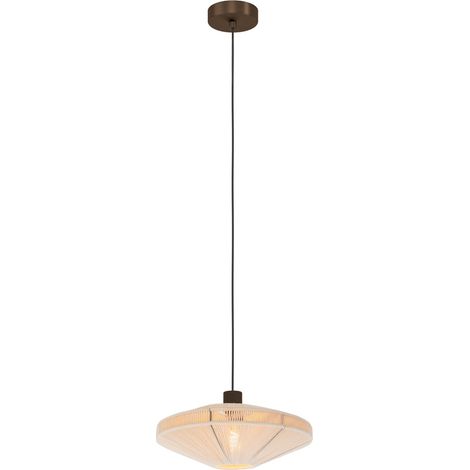 Lampe pendante Japandi Orimini Ø 38cm - bronze avec crème - 300198