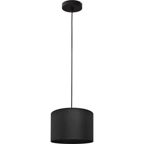 Helam ALBA Plafonnier Suspension Cylindrique Noir 20cm
