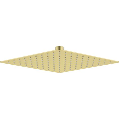 Duschkopf aus Stahl - 250 x 250 mm, gebürstetes Gold, NAC R02K