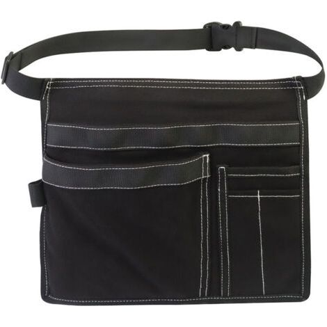 Pochette de ceinture à outils, 12OZ, tablier de taille multifonctionnel en toile, sacs de poche à outils avec clip de ceinture réglable pour le rangement d'atelier/outils de travail du bois/po (1/4)