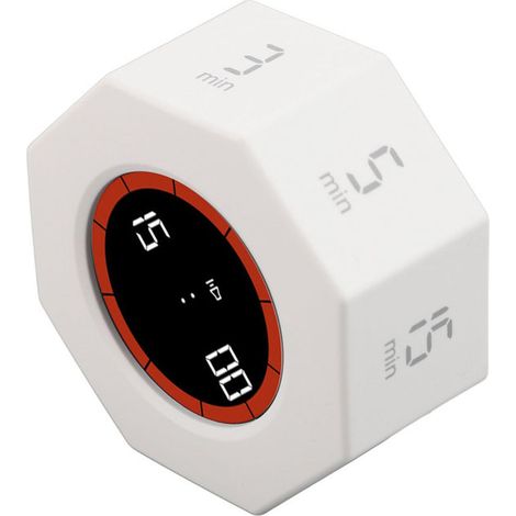 Timer octogone Octagon Timer Desk Productivity Timer Cube avec capteur G pour la tâche de travail d\'étude table set Blanc