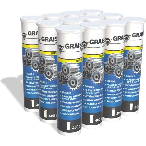 Méduze - 12 cartouches de graisse bleue supérieure 400g - Grade NLGI 2 - Adhérence renforcée - Multifonctions - Extrême pression (1/5)