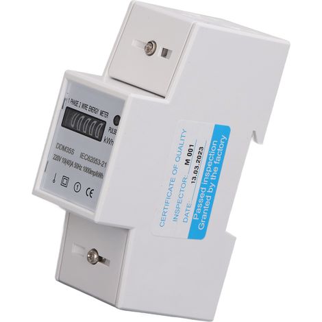 Digitaler Einphasen-Energiezähler-Tester für DIN-Schienenmontage, 10–40 A, 220 V DC (1/5)