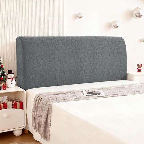 Housse Tete De Lit, Housse De Tête De Lit Extensible Doux, Couvre Tete De Lit Antipoussière, Moderne Couvre De Protection Tête De Lit, Déhoussable Et Lavable (150CM, Gris Clair) (1/5)