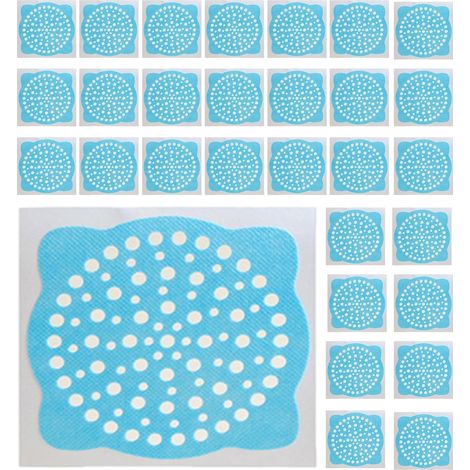 Attrape-cheveux de douche - autocollant de vidange  Paquet de 30 autocollants jetables de maille de receveur de cheveux de Drain de douche pour la salle de bains et la cuisine, couverture adhésive imp