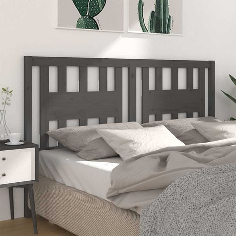 Testiera per Letto Grigia 166x4x100cm in Legno Massello di Pino vidaXL (1/5)
