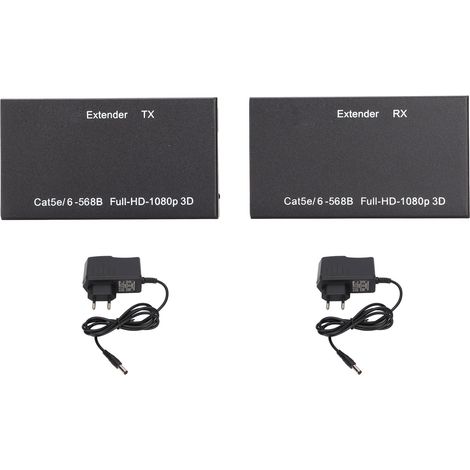 Extenseur de Câble HDMI sur Réseau Cat 5E, Support 1080p 3D et HDCP, Alimentation 100-240V EU (1/5)