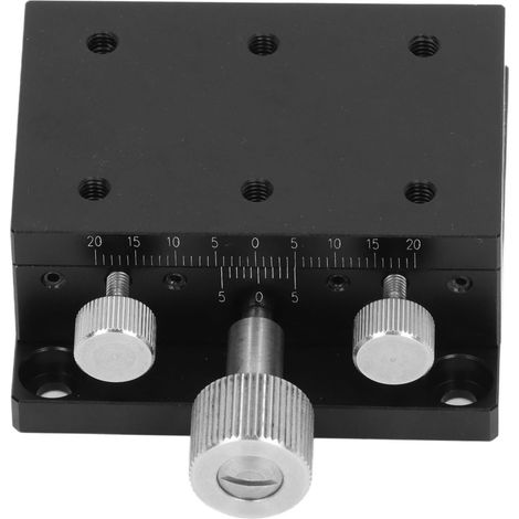 Platine linéaire à rotation par engrenages, commande manuelle, plateau coulissant de haute précision avec échelle pour instruments de mesure 60 x 40 mm / 2,4 x 1,6 pouces (1/5)