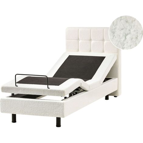 Adjustable Bed Boucle DUKE 80 x 200 cm (EU Small Single) Off-White (1/5)