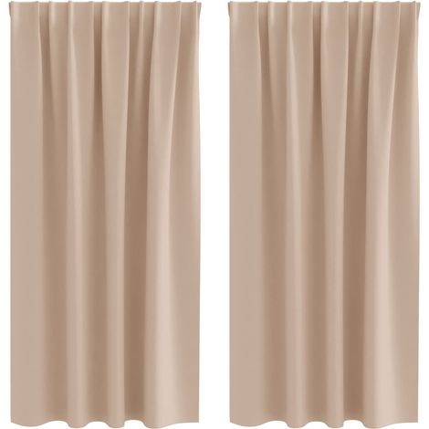 Maison Exclusive - Verdunkelungs-Vorhänge mit Ringen 2 pcs Taupe