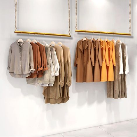 2 Pcs Clothing Storage Chain 90cm Garment Rack Hanging Chain Wedding Dress Chain Hanging Rack For Clothing Retail Store Display Shelf, Gold (1/5)