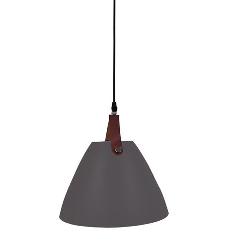 Pendel-Deckenleuchte der Serie "Dianza" E27 (40W maximal 230V) IP20 Ø27cm in Grau und Lederfarbe