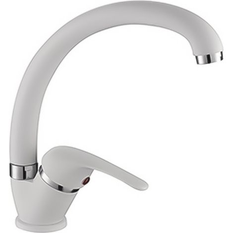 Rubinetto cucina a canna alta in ottone bianco Remy (1/2)