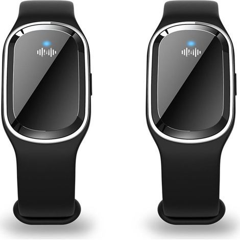 2er-Pack Ultraschall-Mückenabwehrarmbänder, elektronisches Mückenabwehrarmband mit USB-Ladekabel (Schwarz) (1/4)