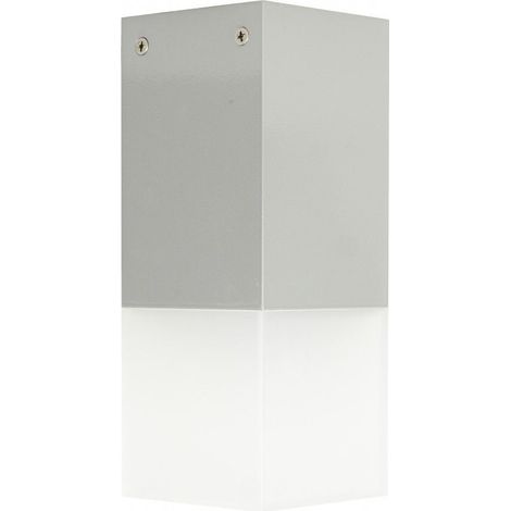 Plafoniera esterna SU-MA Cube E27 IP44 argento 20,5cm (1/4)