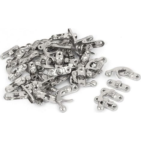 20 Stück Schmuck Geschenkbox Linke Schwingenverschluss Verriegelungen Ersatz Silber Ton (1/2)