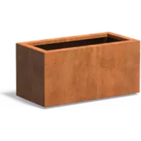 Adezz Pflanzgefäß Carrez Standard Rechteck aus Corten-Stahl Pflanzkübel Größe 80x40x40 cm (1/5)
