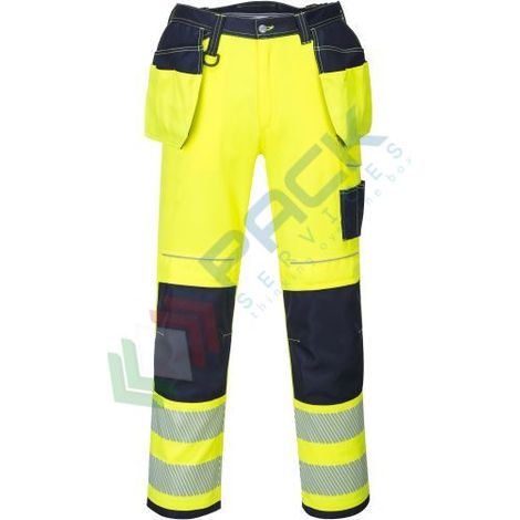 Pantaloni HV PW3 con tasche flottanti Giallo/Marina XS - FR(36) - UK(28) (1/2)